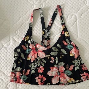 Floral racer back crop top